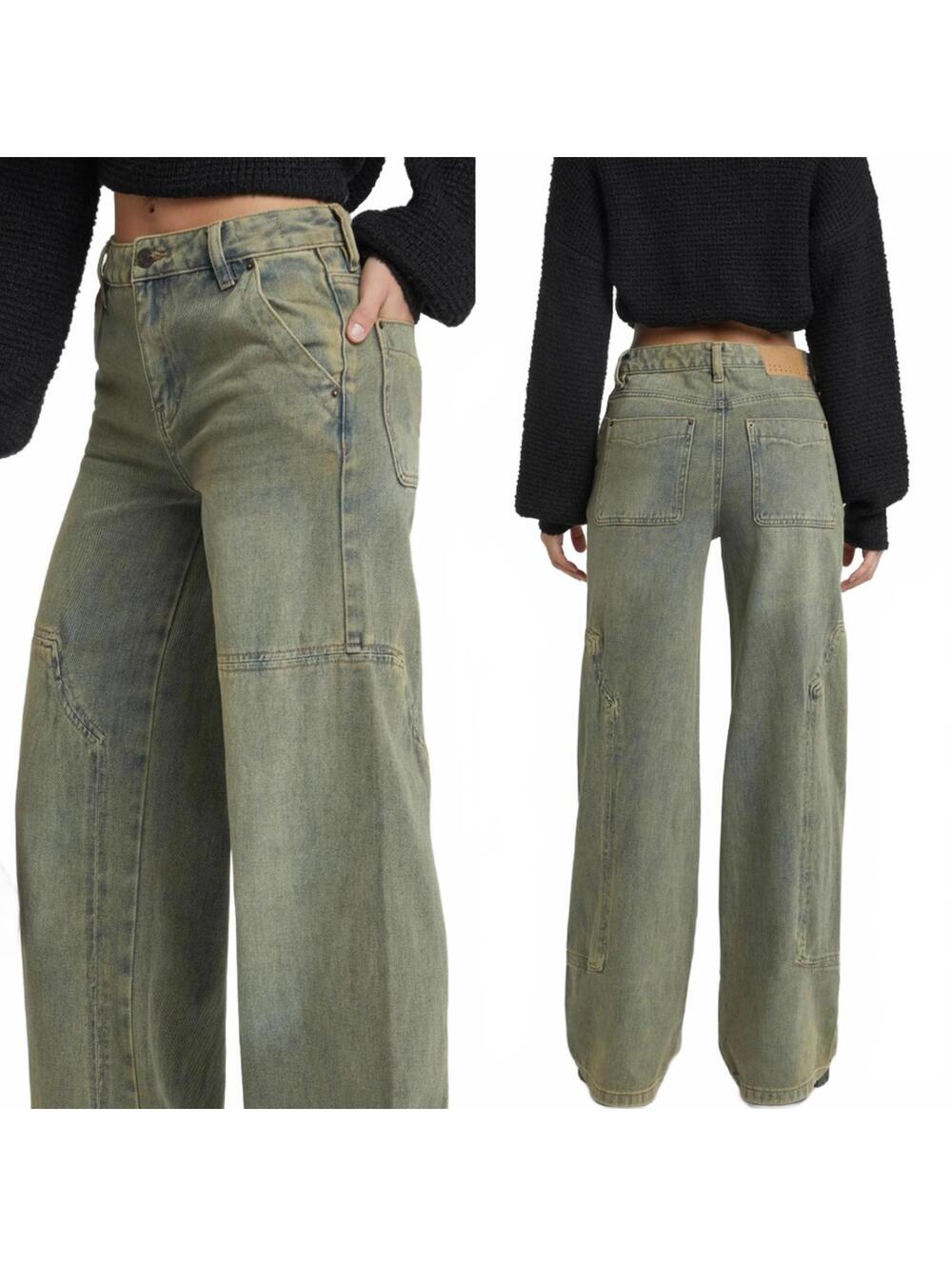 Pacsun Jessie High Waisted Baggy Carpenter Pants Medium Indigo NWT Brooks Sz 27 - Picture 2 of 7